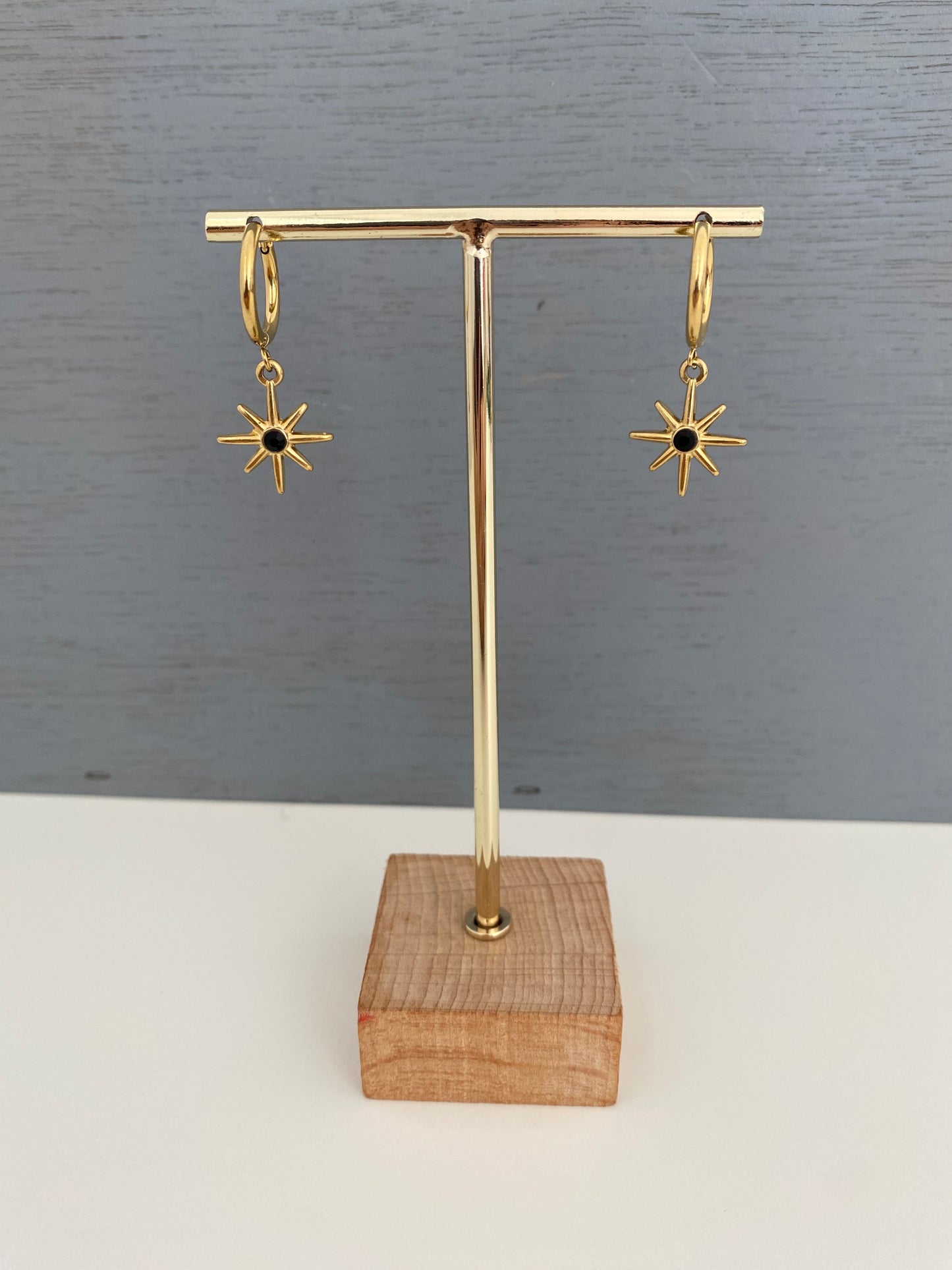 Pendientes Estrella polar Negro