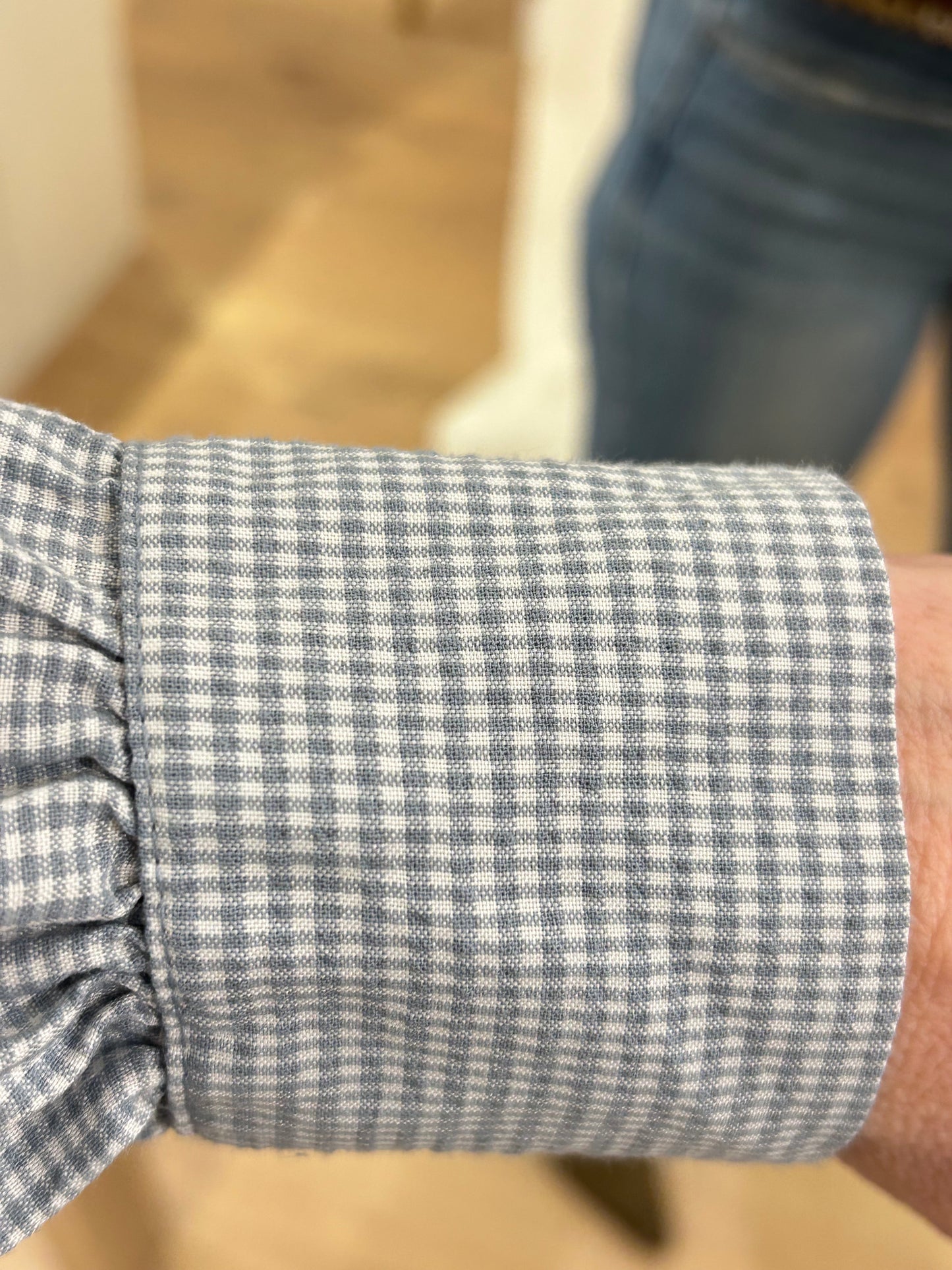 Camisa Lazada Vichy pequeño Gris
