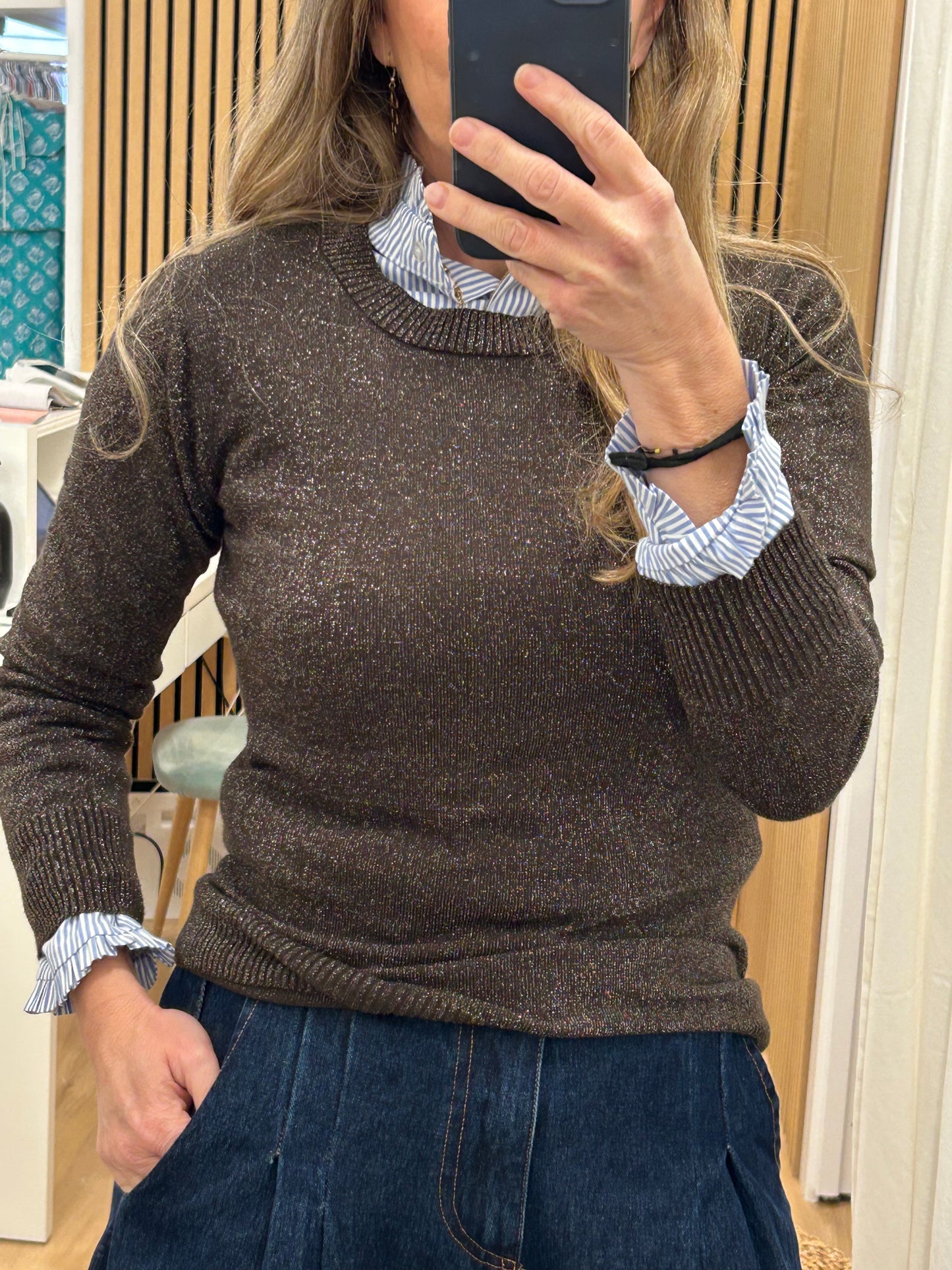 Jersey Lúrex - Chocolate