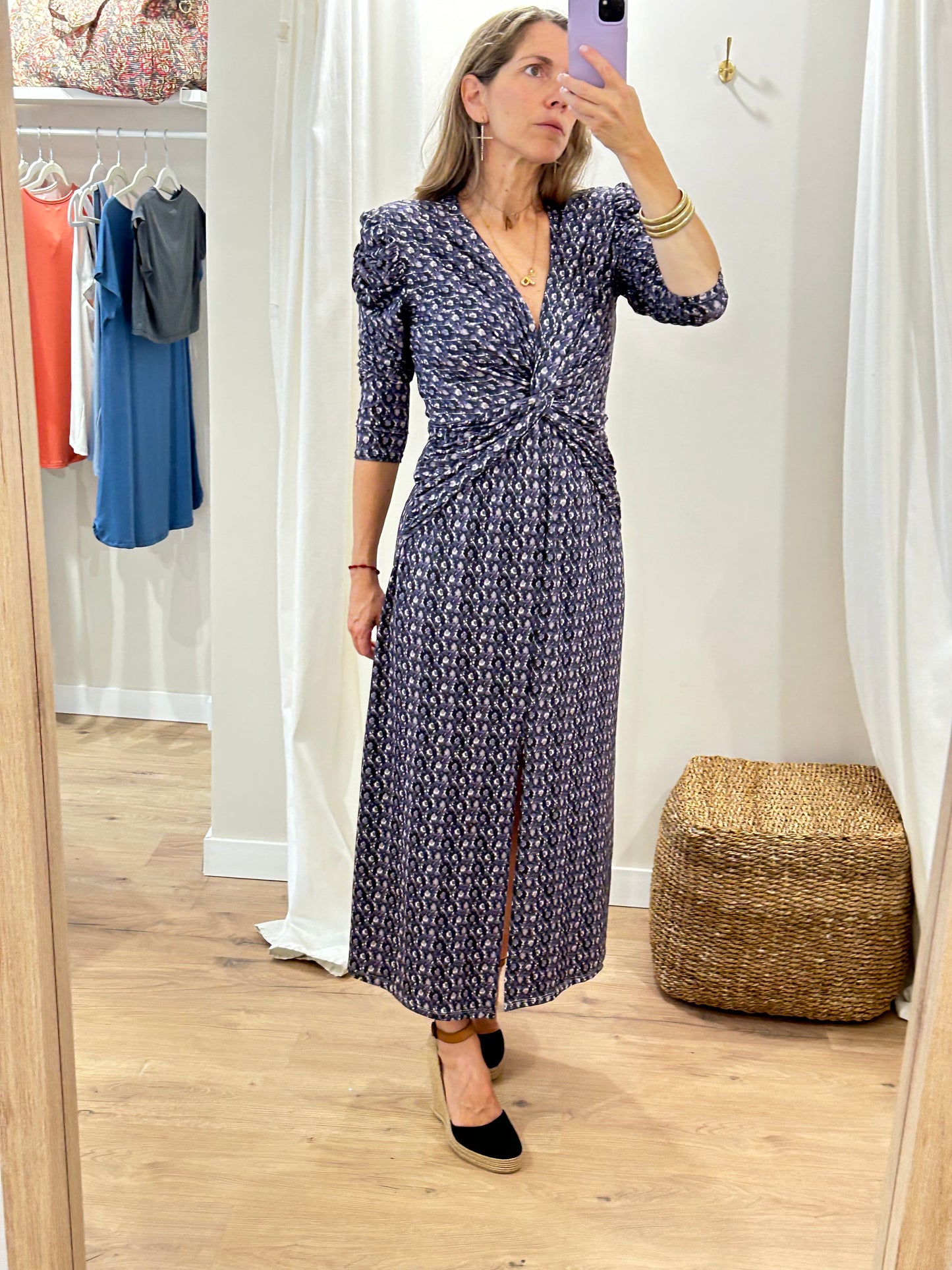 Vestido Claude Cruzado Manga Larga drapeada