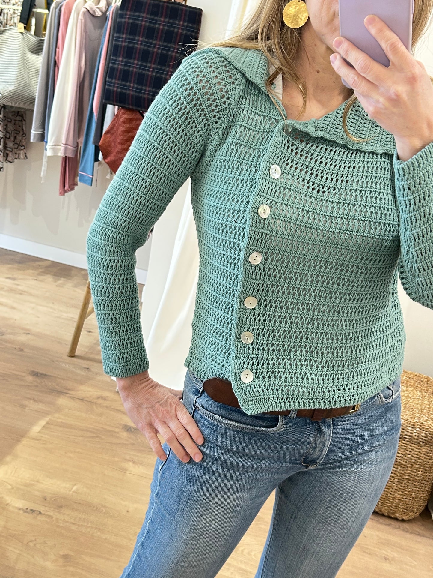 Cárdigan Adriana - Verde agua