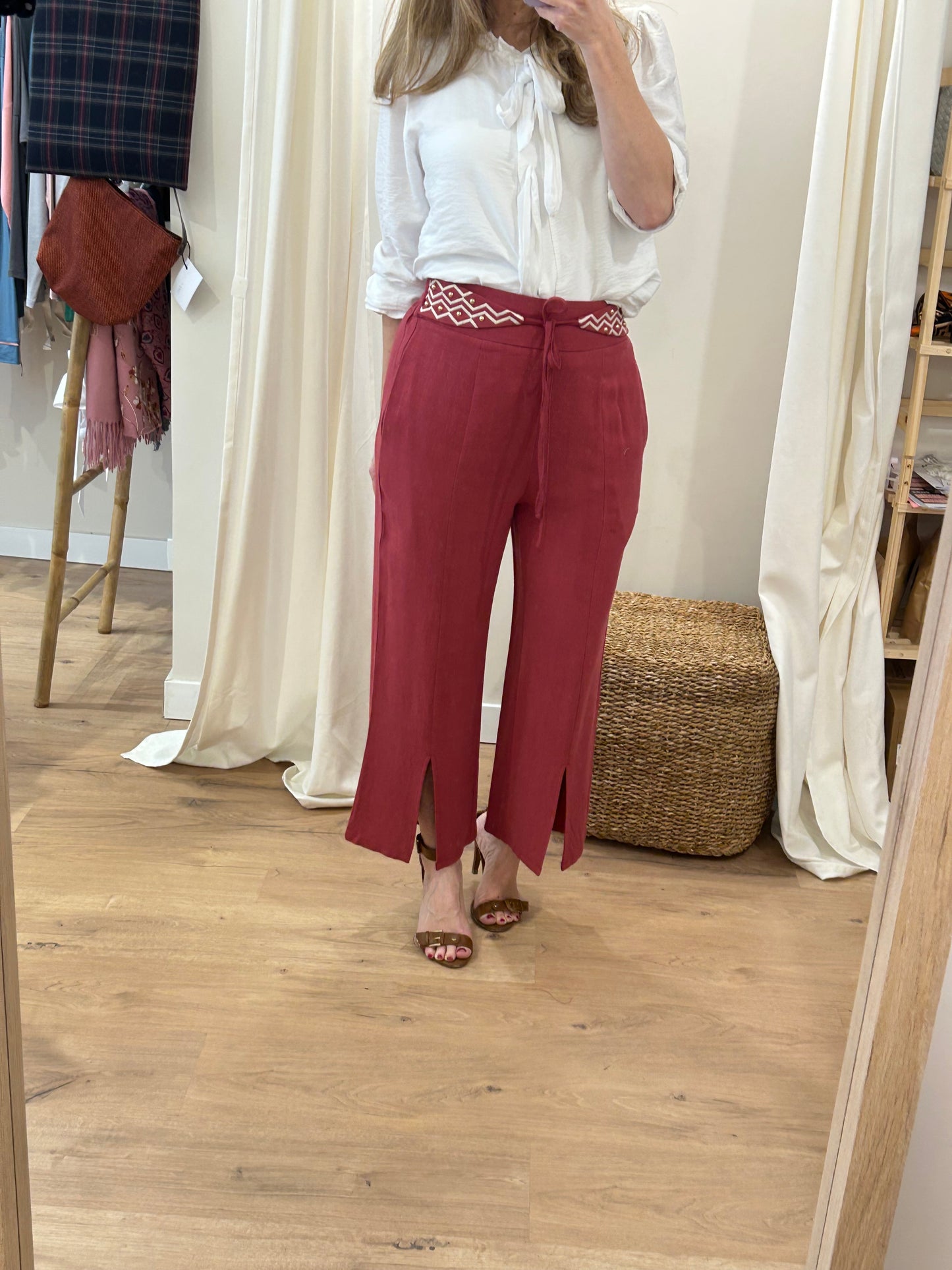 Pantalones Fajín Meisïe - Cherry