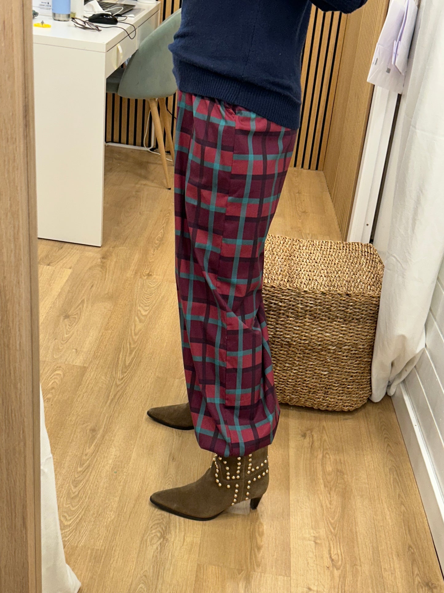 Pantalones Bombacho Cuadros - Tonos Burdeos