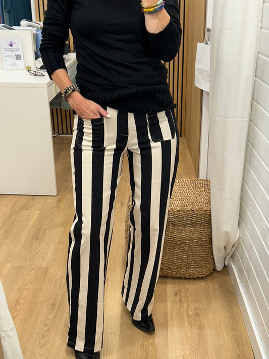Pantalones Sofi - Blanco/Negro
