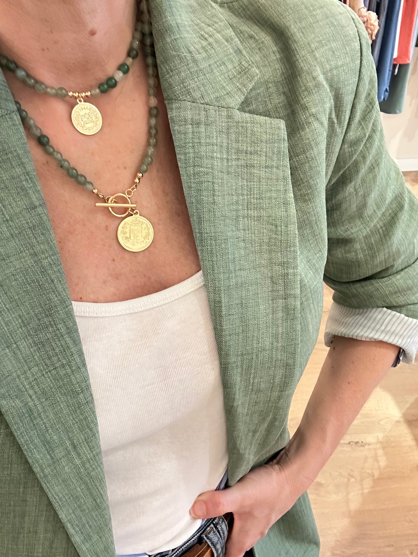 Collar Monedas - Verde