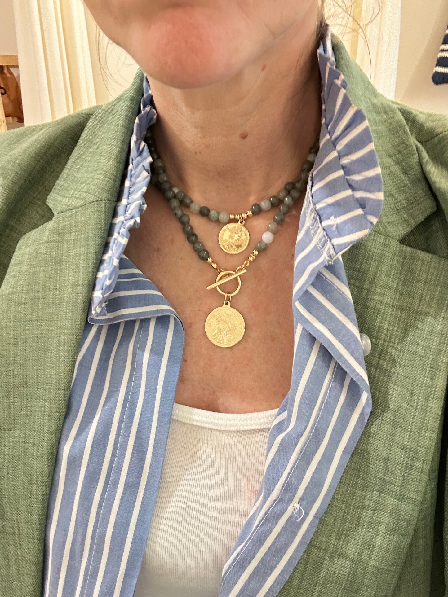 Collar Monedas - Gris