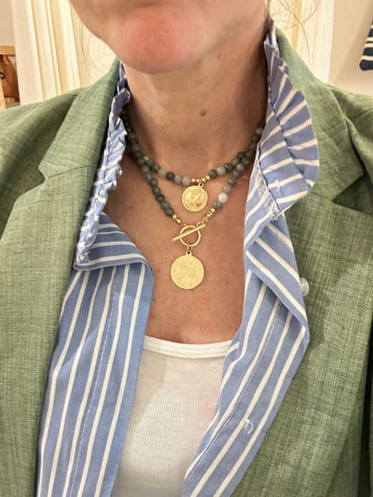 Collar Monedas - Gris
