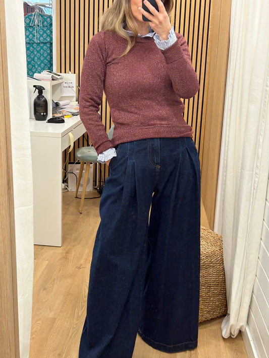 Jersey Lúrex - Burdeos