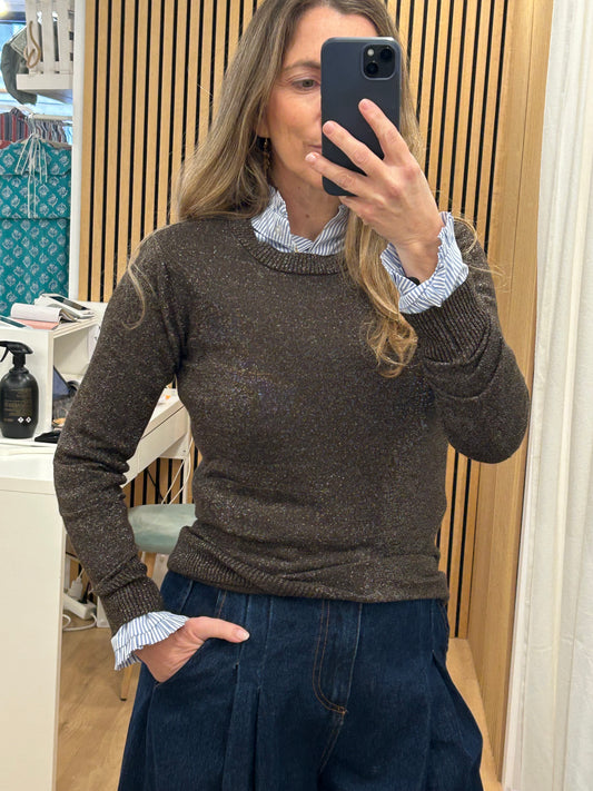 Jersey Lúrex - Chocolate