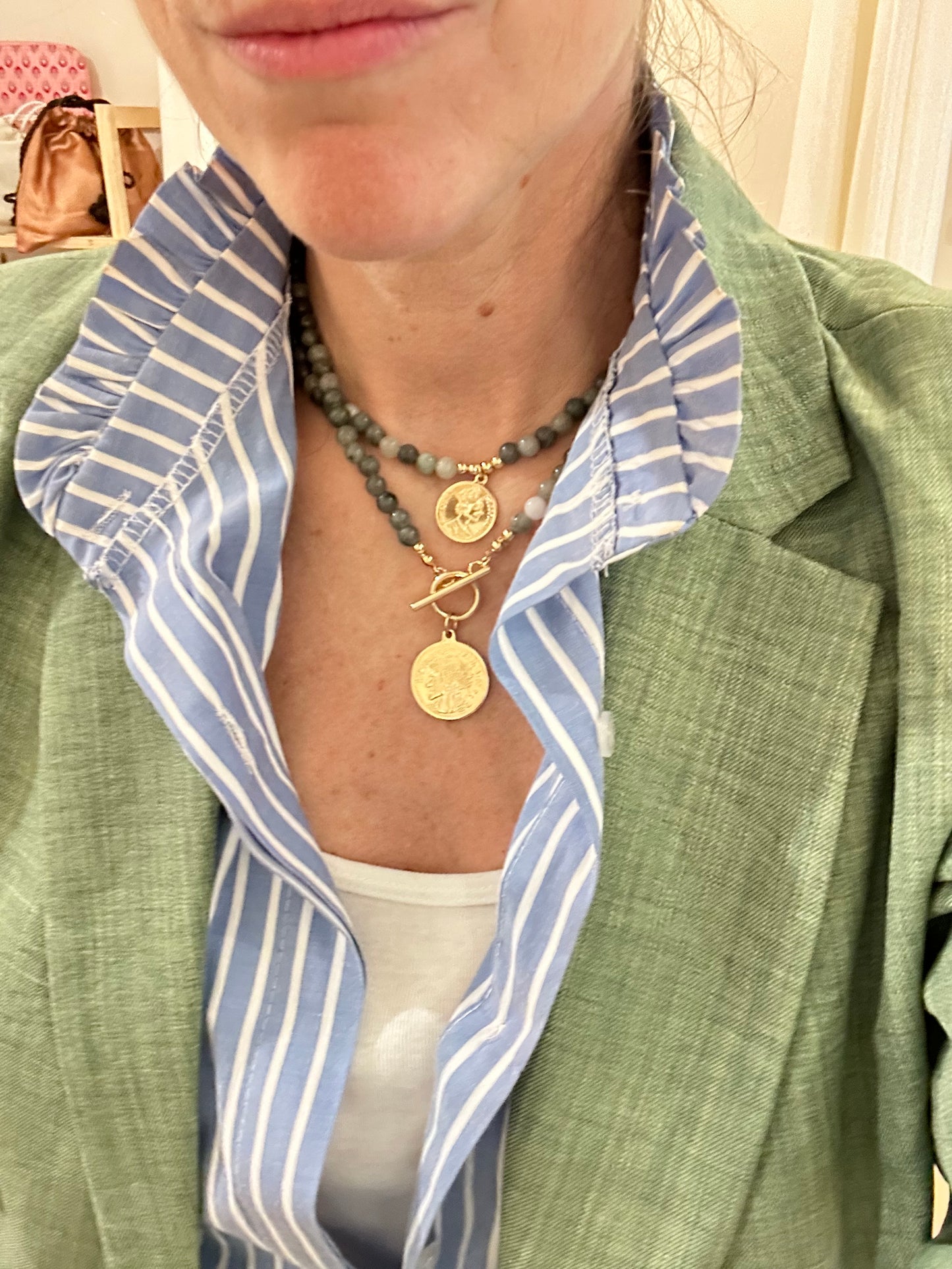 Collar Monedas - Gris