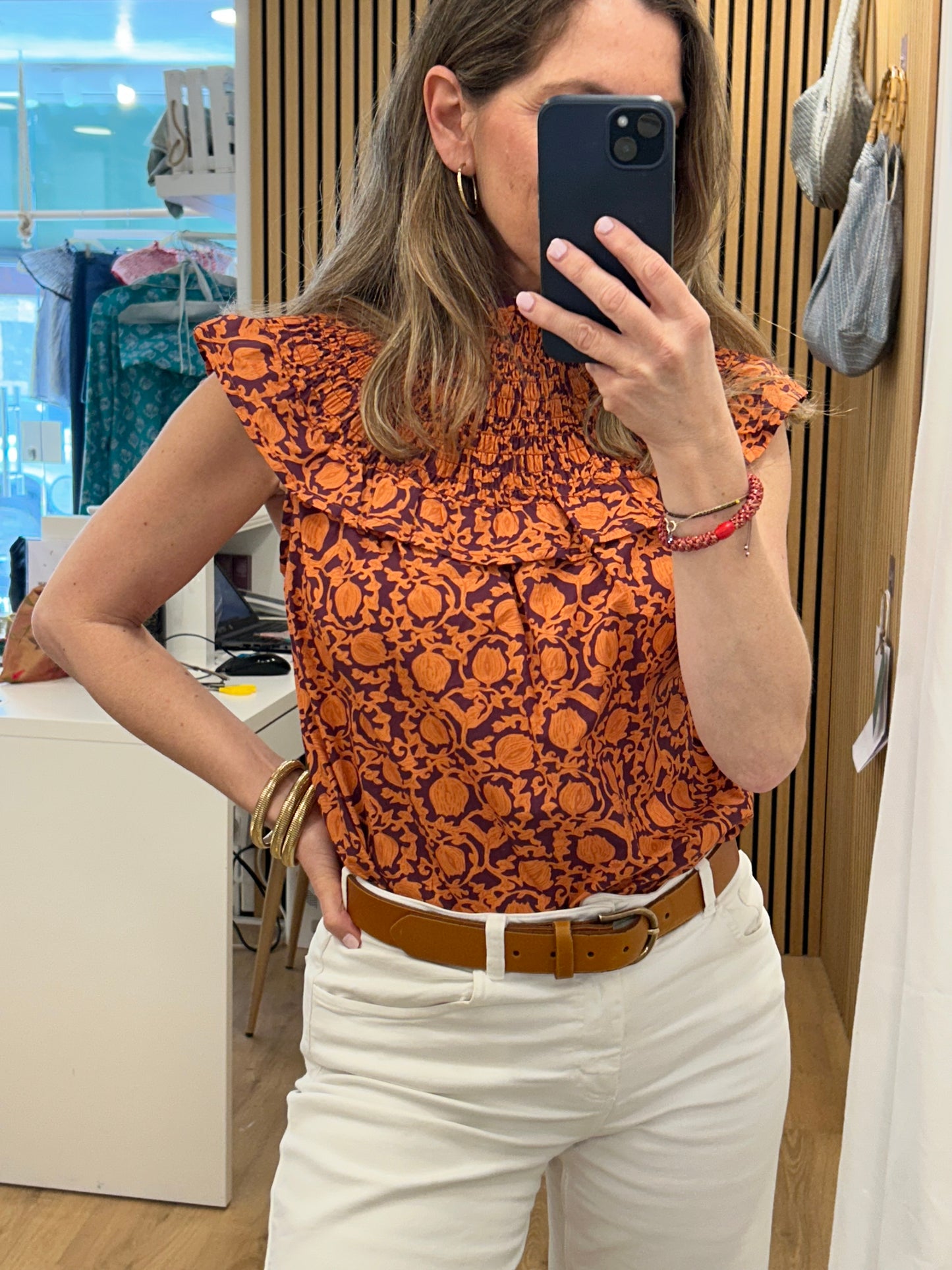 Top Carla Flores - Naranja & Morado