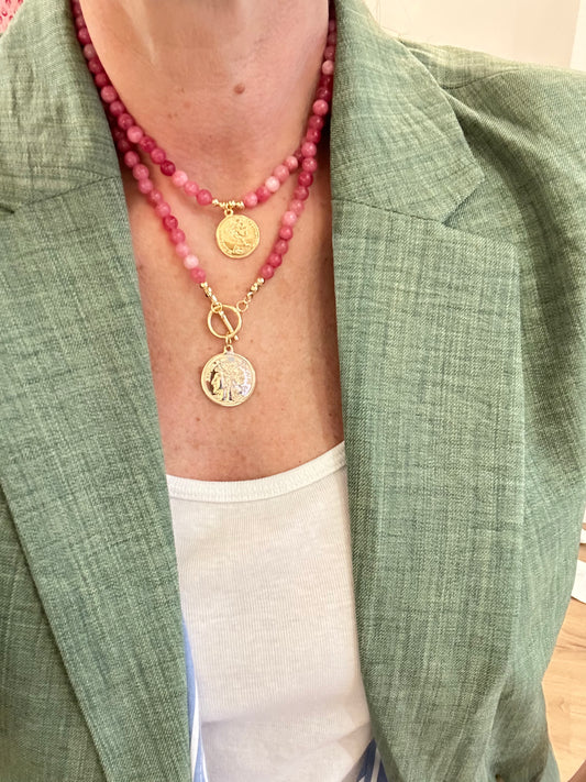 Collar Monedas - Rosa