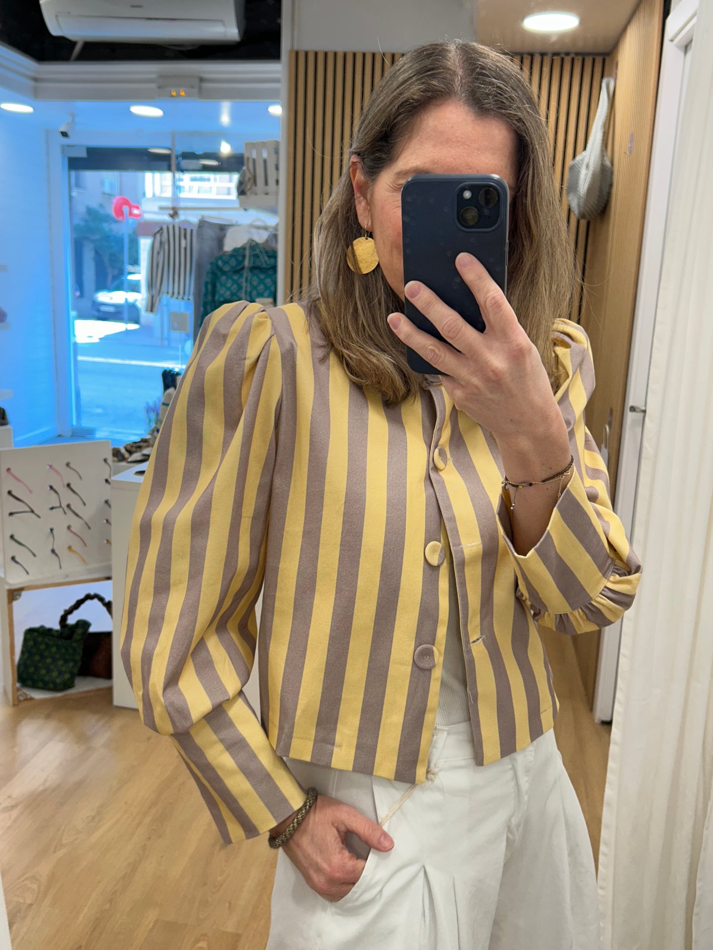 Chaqueta Fiona - Beige & amarillo pastel