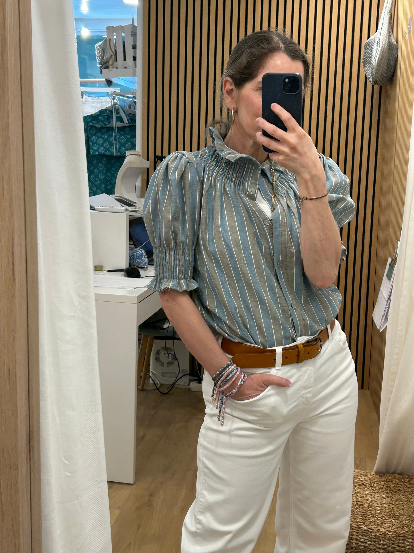 Camisa Carmela - Azulete & Gris