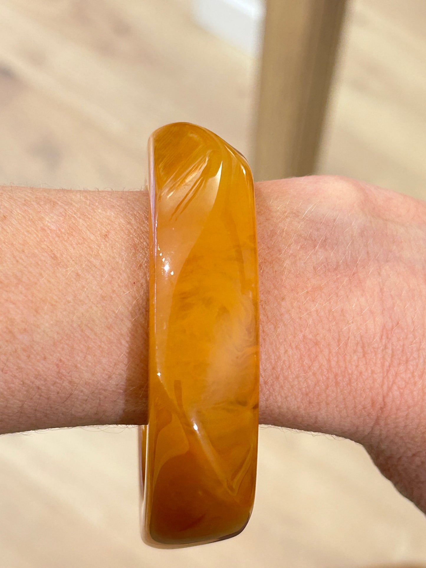 Pulsera cuadrada de Resina - Ocre