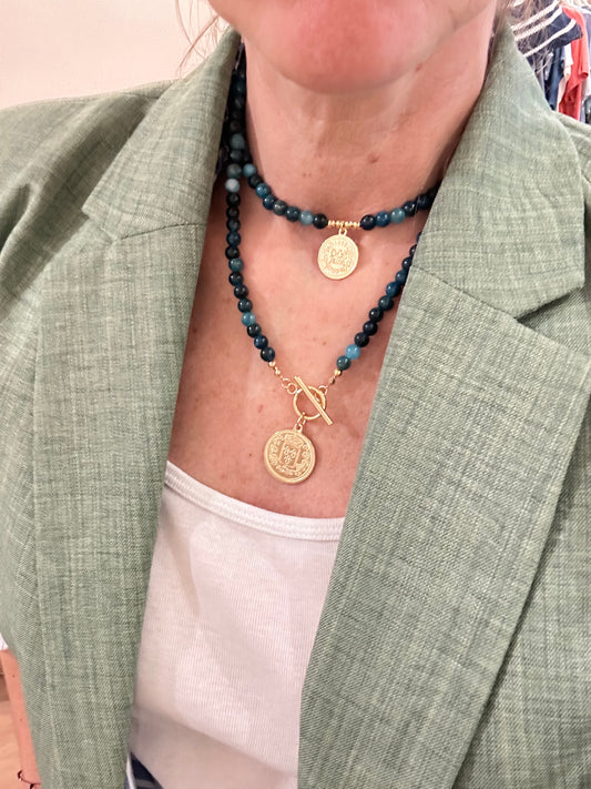 Collar Monedas - Azul