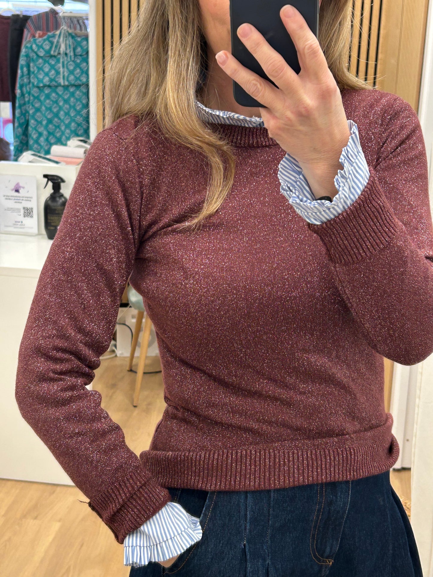 Jersey Lúrex - Burdeos