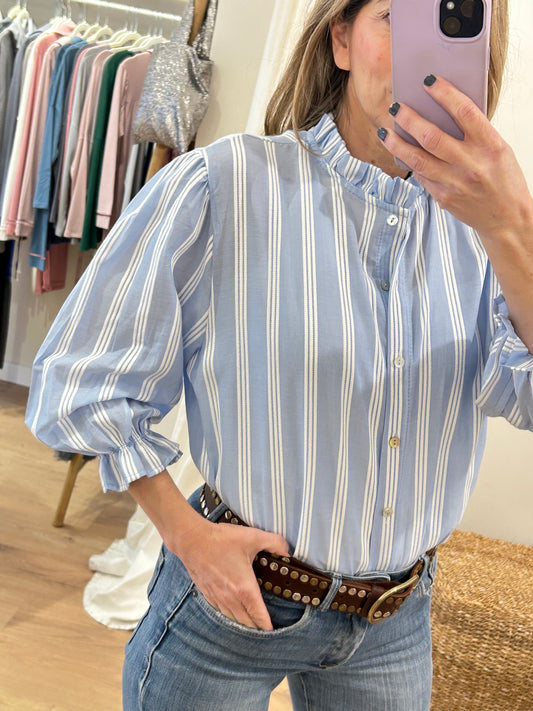 Camisa Adriana Azul con rayas