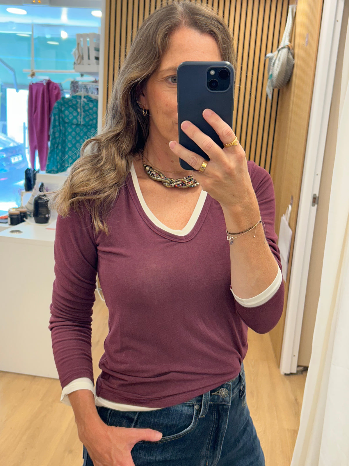 Camiseta Básica Dúo - Vino