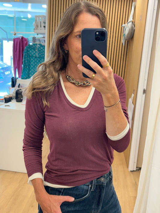 Camiseta Básica Dúo - Vino