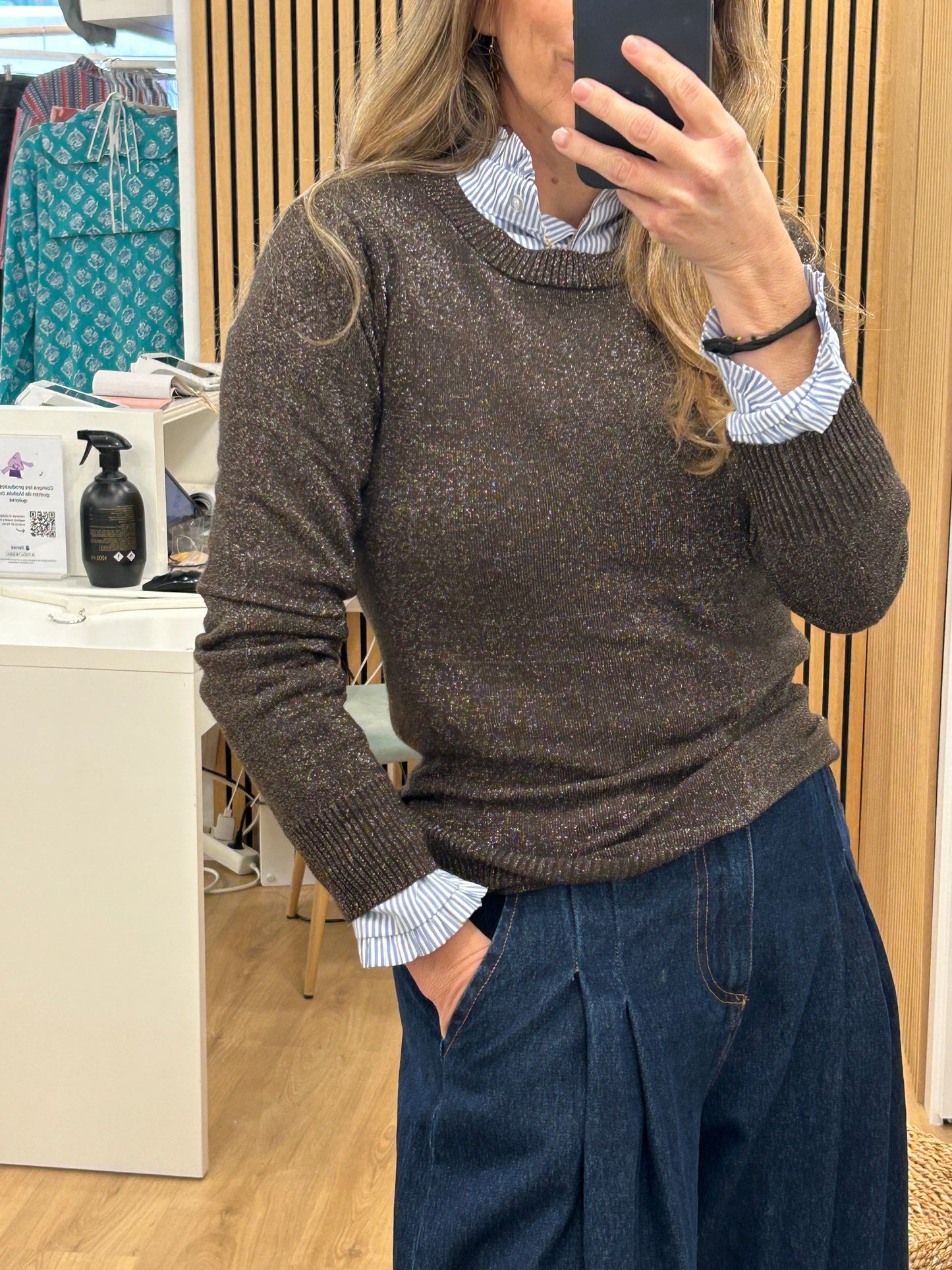 Jersey Lúrex - Chocolate