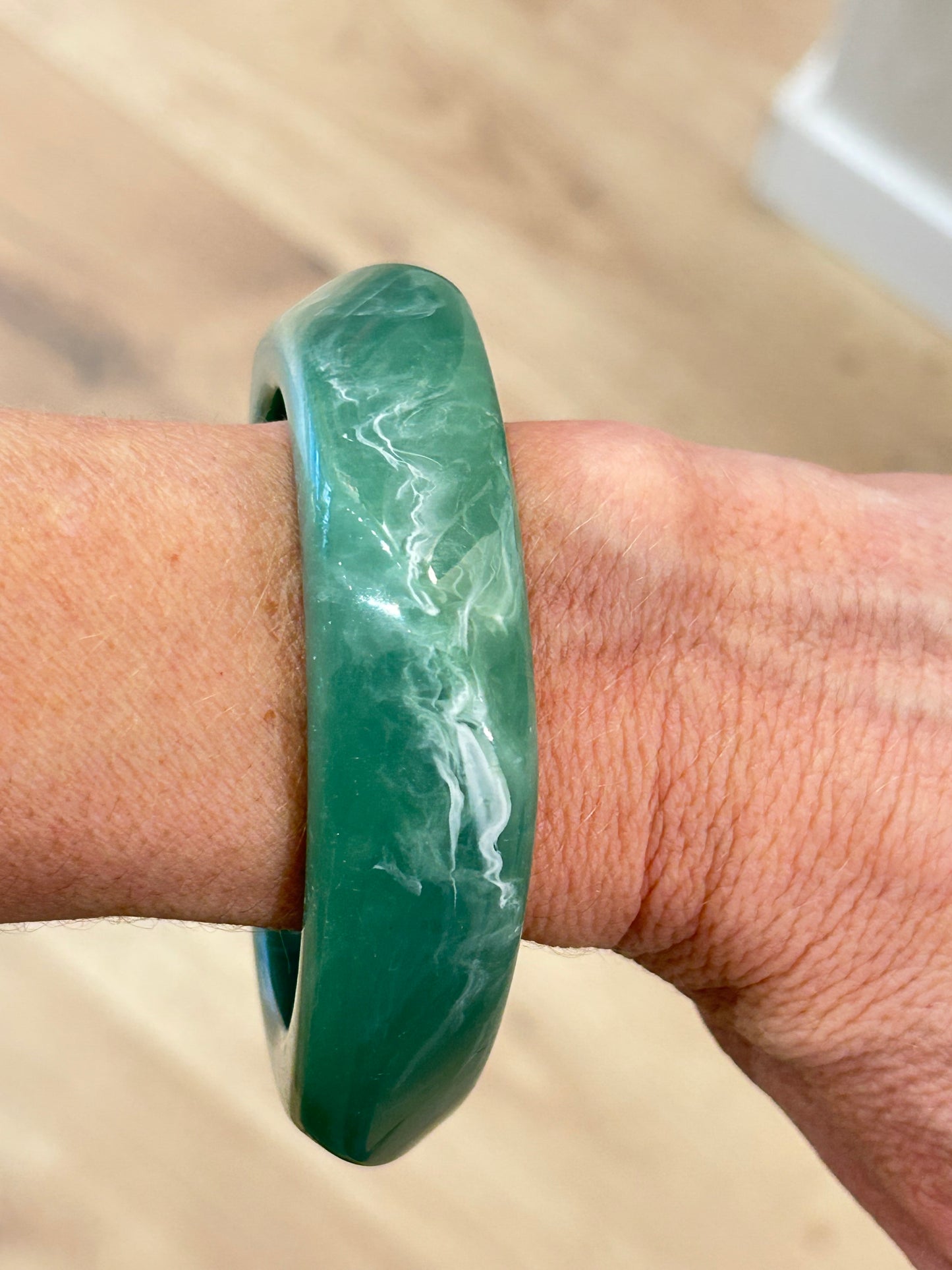 Pulsera cuadrada de Resina - Verde Agua