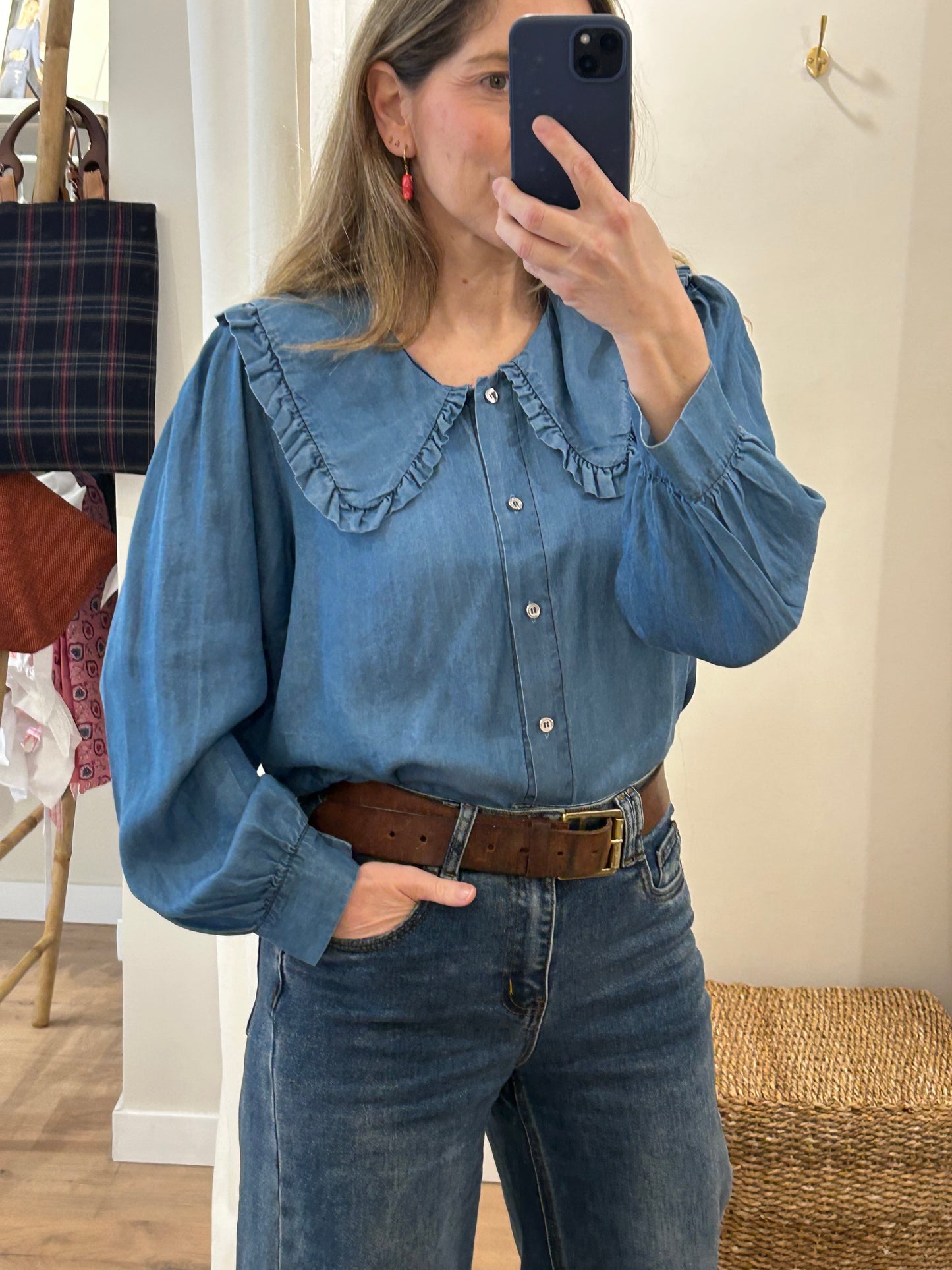 Camisa Valentina - Denim Oscuro