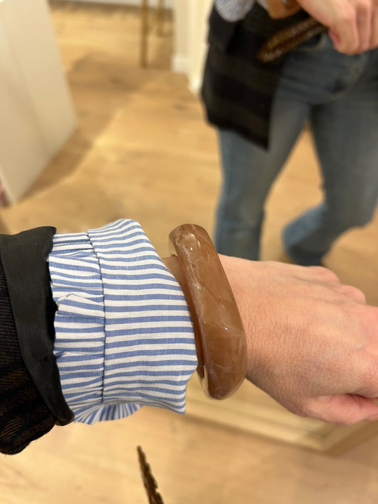 Pulsera cuadrada de Resina - Marrón