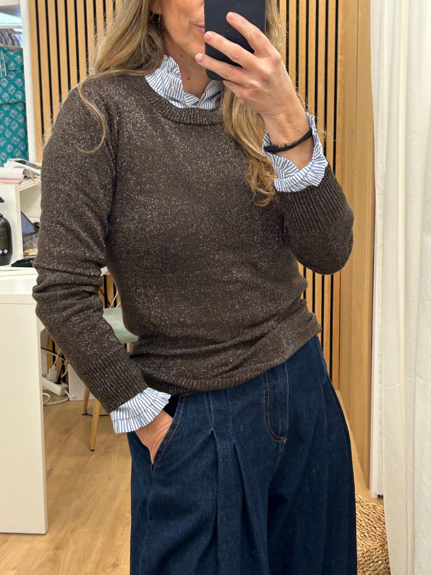 Jersey Lúrex - Chocolate