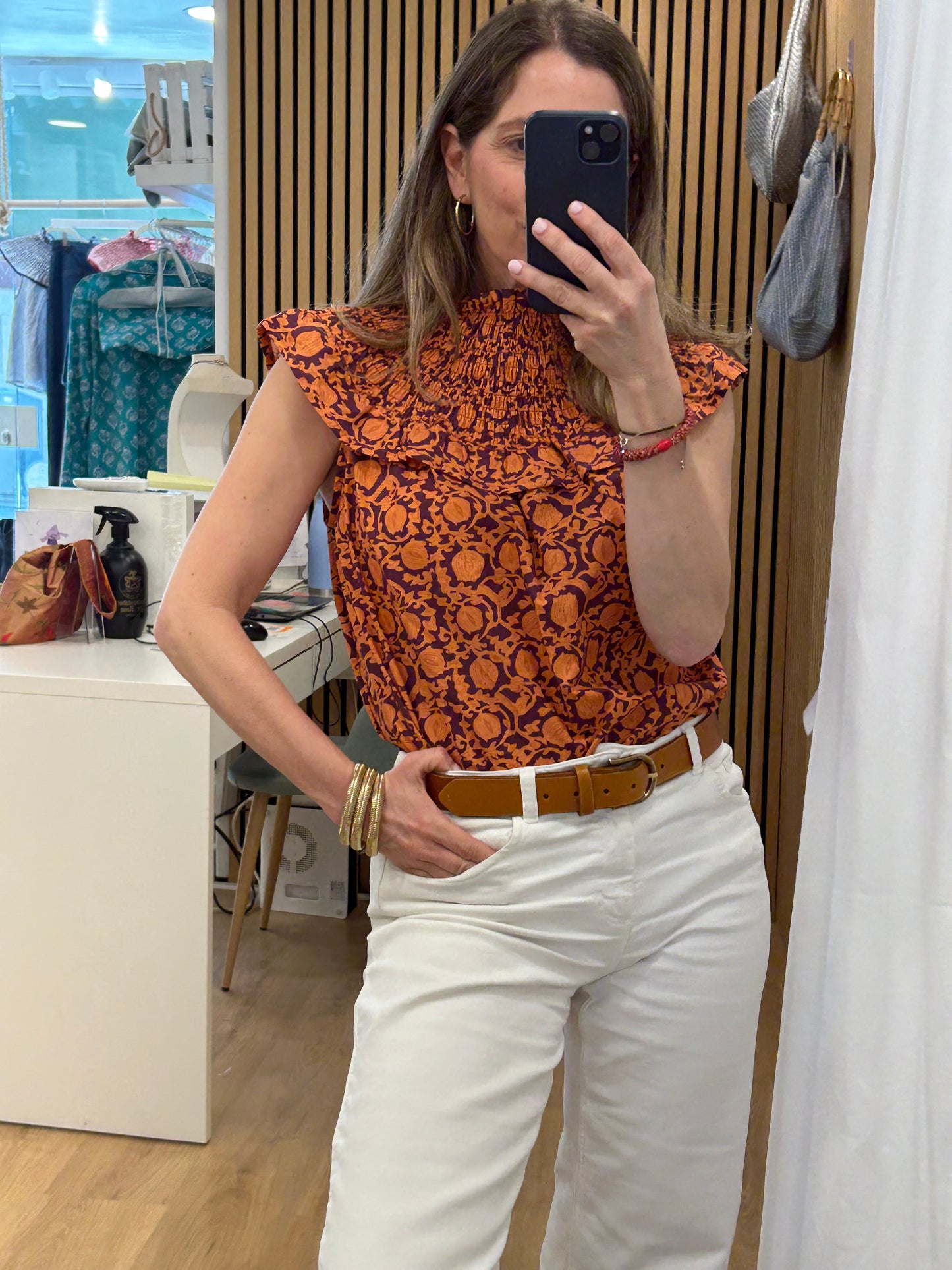Top Carla Flores - Naranja & Morado