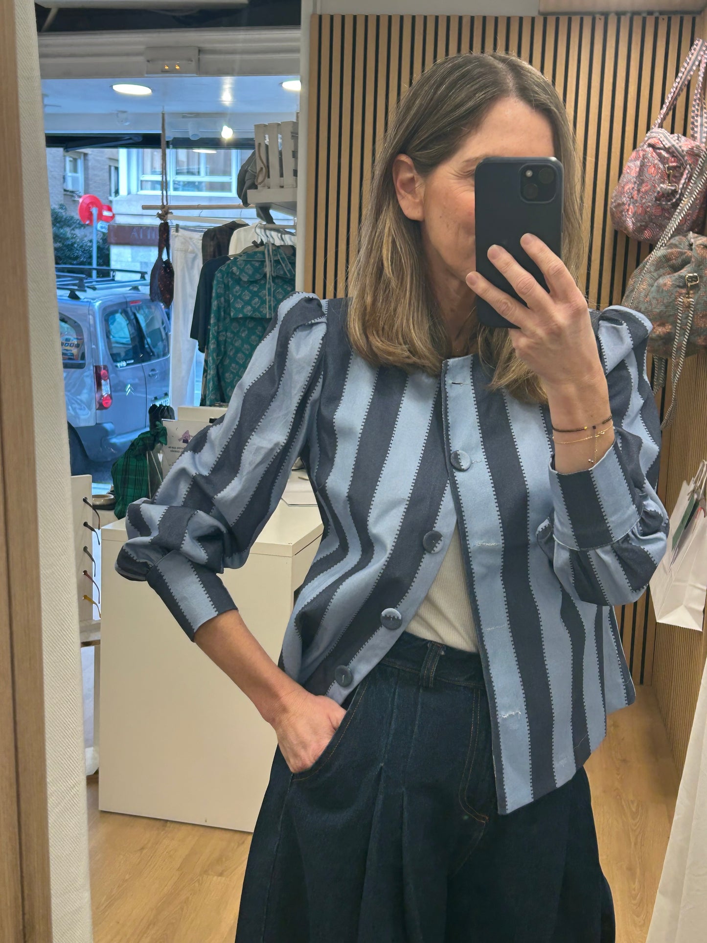 Camisa/Chaqueta Fiona - Azul & Celeste