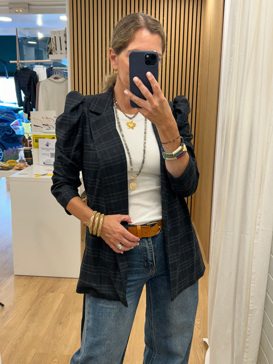 Chaqueta Mariola Tartán - Azul