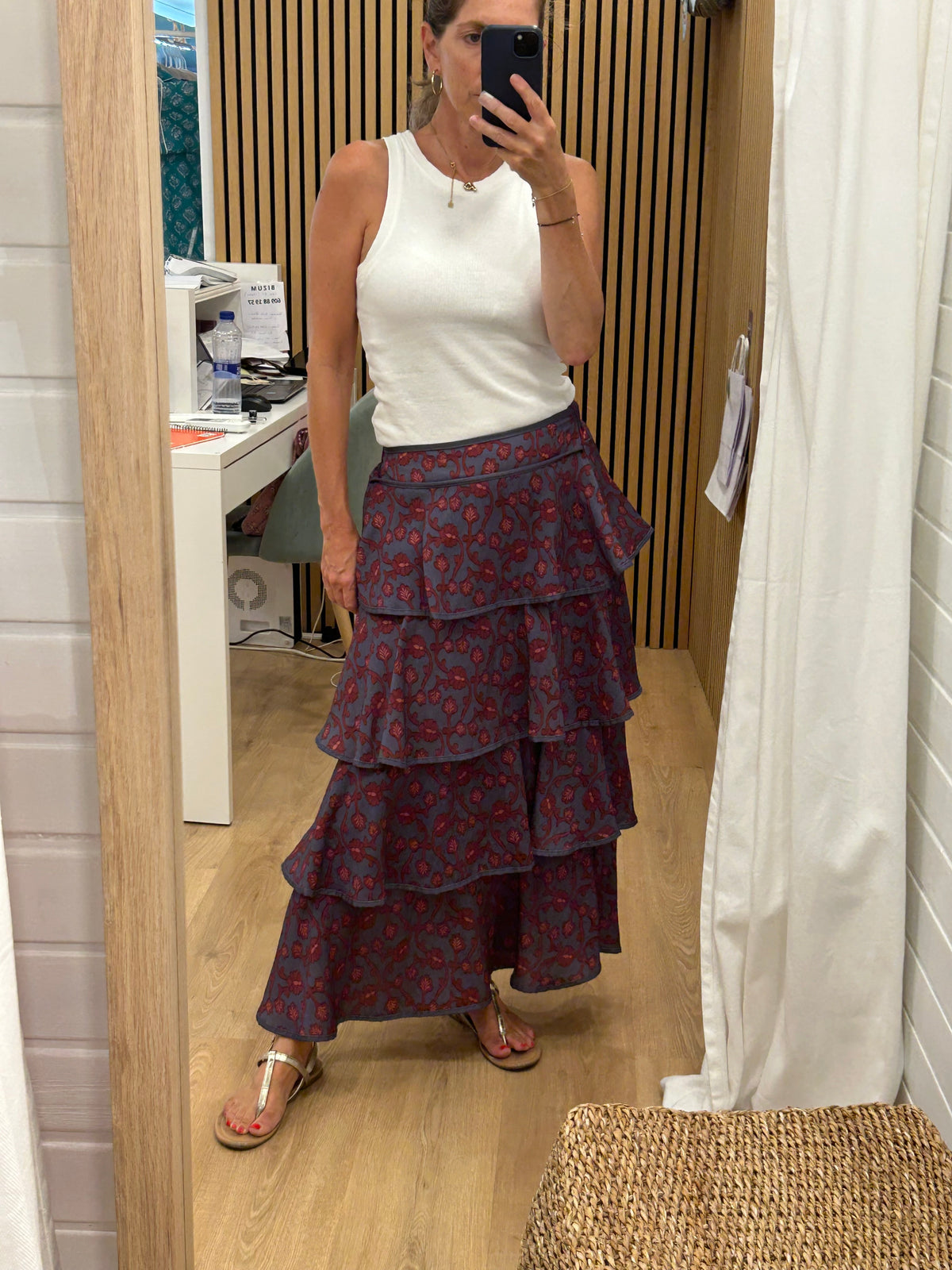 Falda Inés - Azul Flores