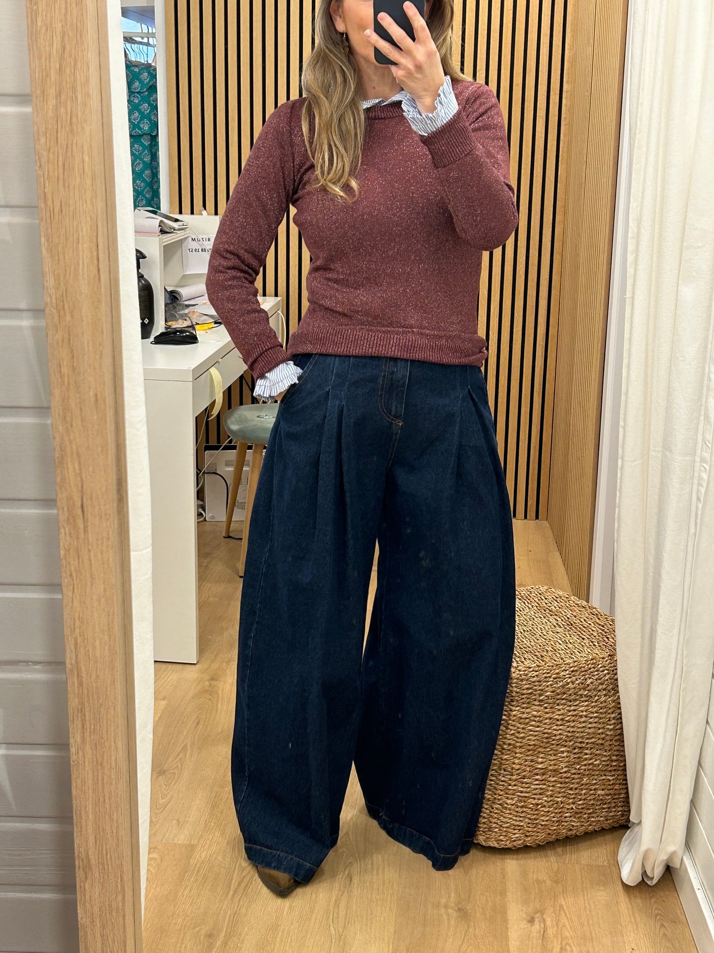 Jersey Lúrex - Burdeos